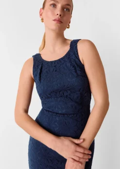Navy Lace Tie Back Maxi Dress