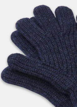 Navy Lambswool Gloves