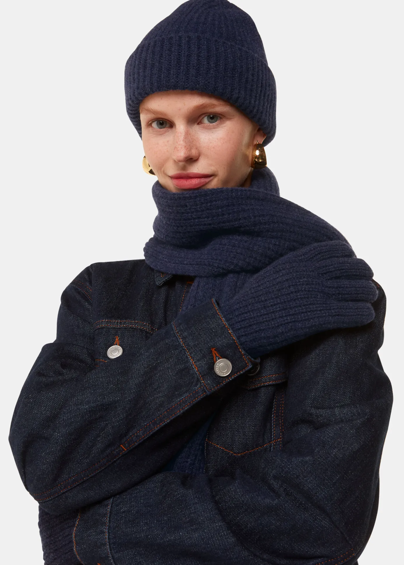 Navy Lambswool Scarf