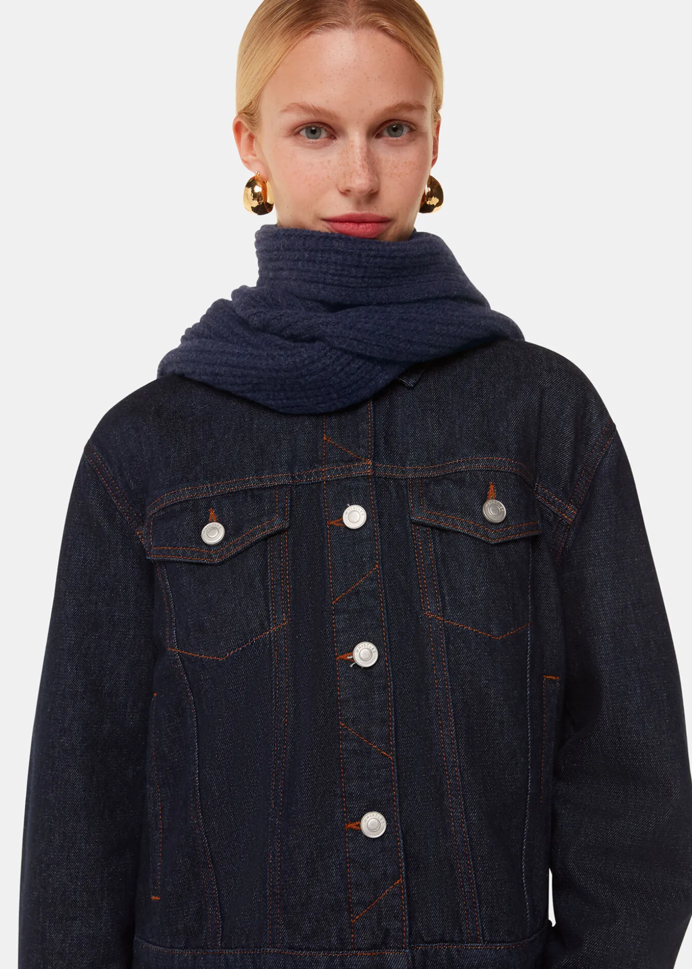Navy Lambswool Scarf