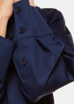 Navy Lara Cotton Shirt Dress