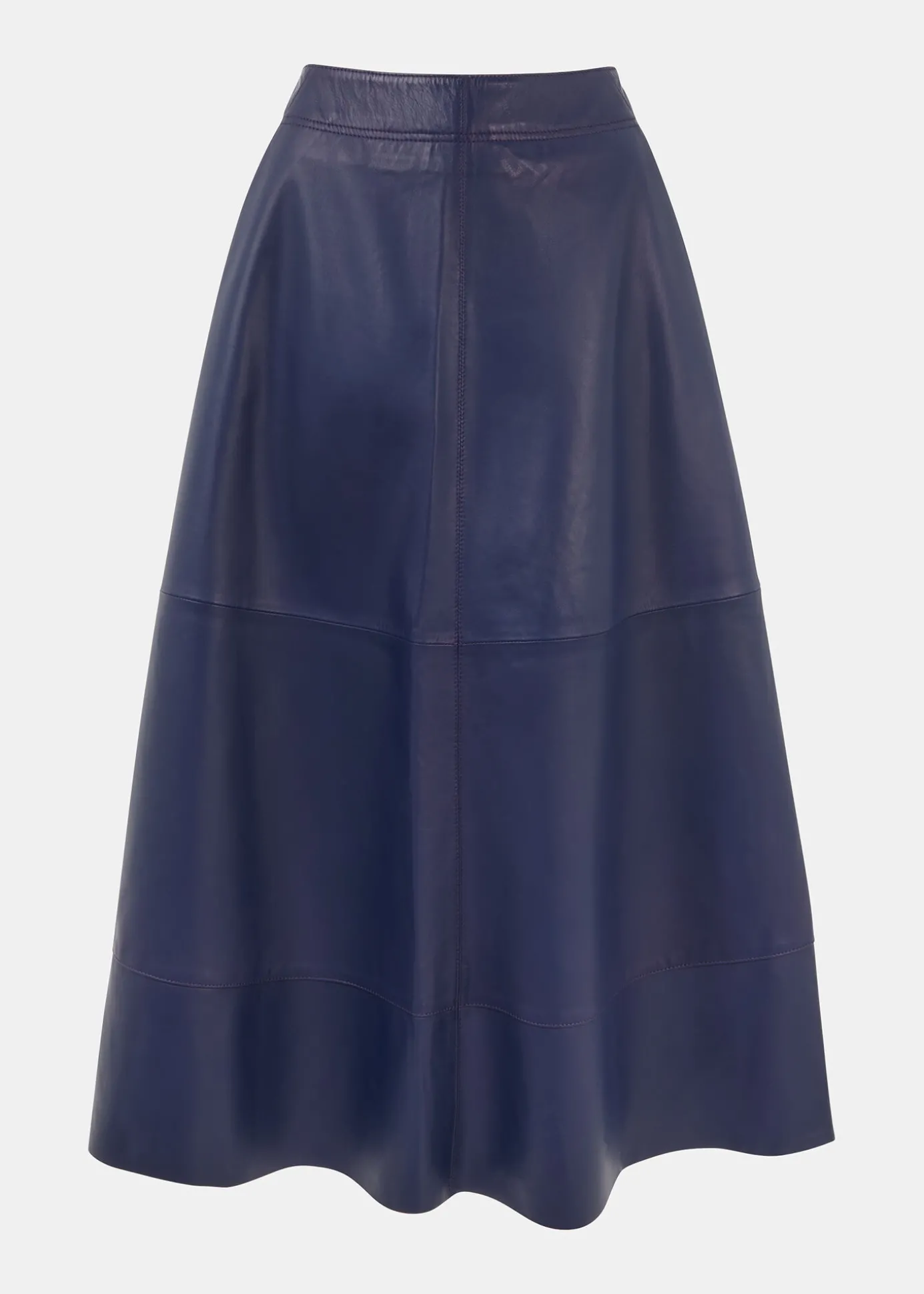 Navy Leather Circle Skirt