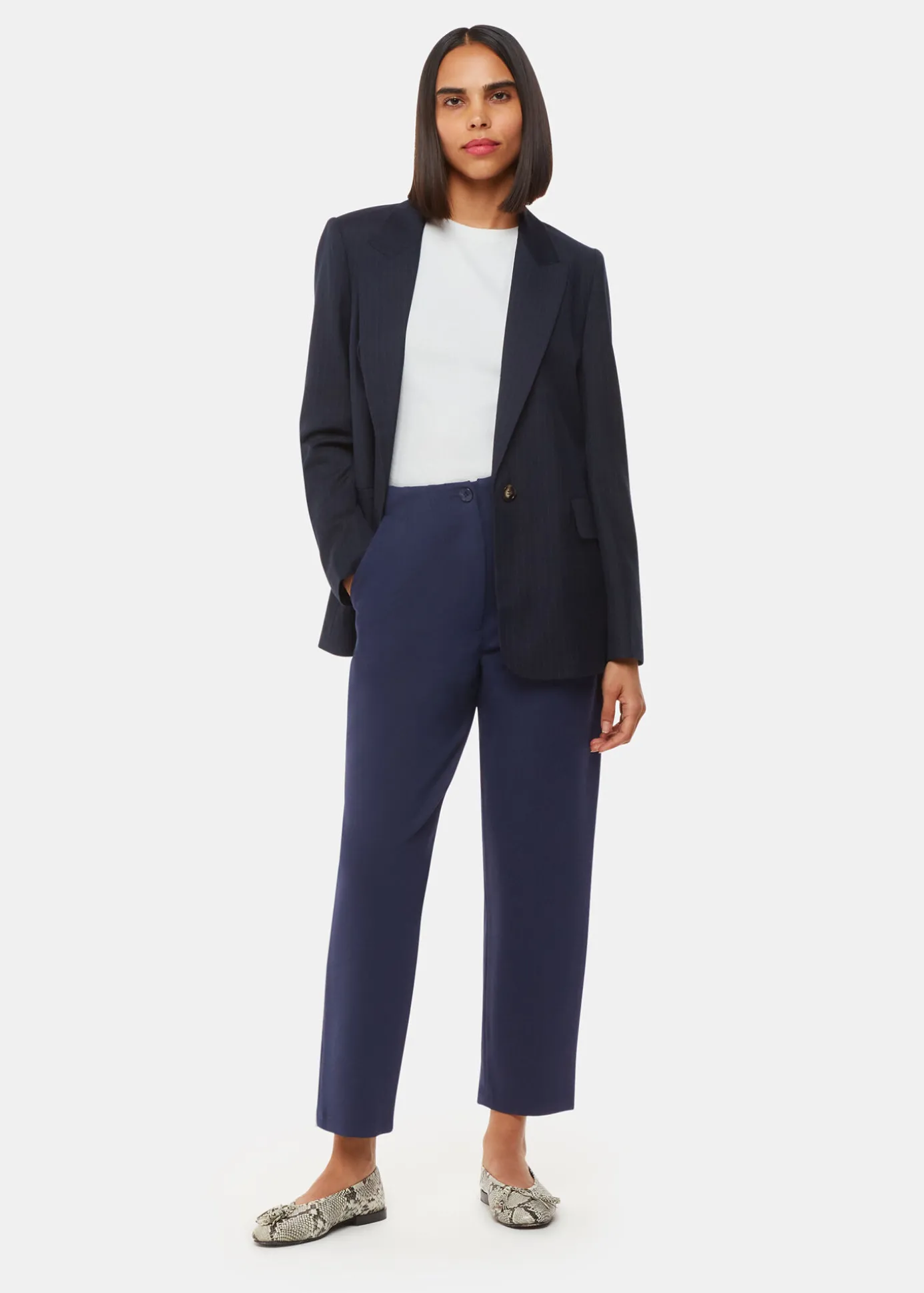 Navy Lila Ponte Trouser