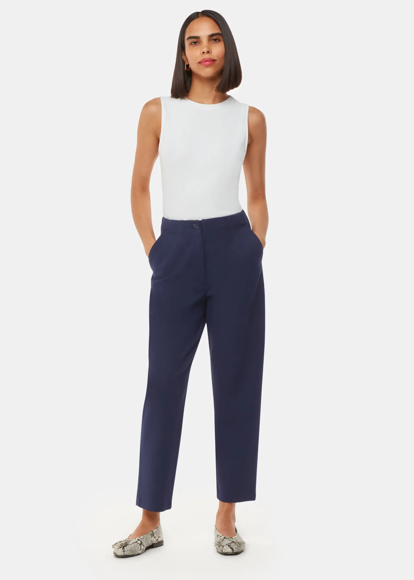 Navy Lila Ponte Trouser