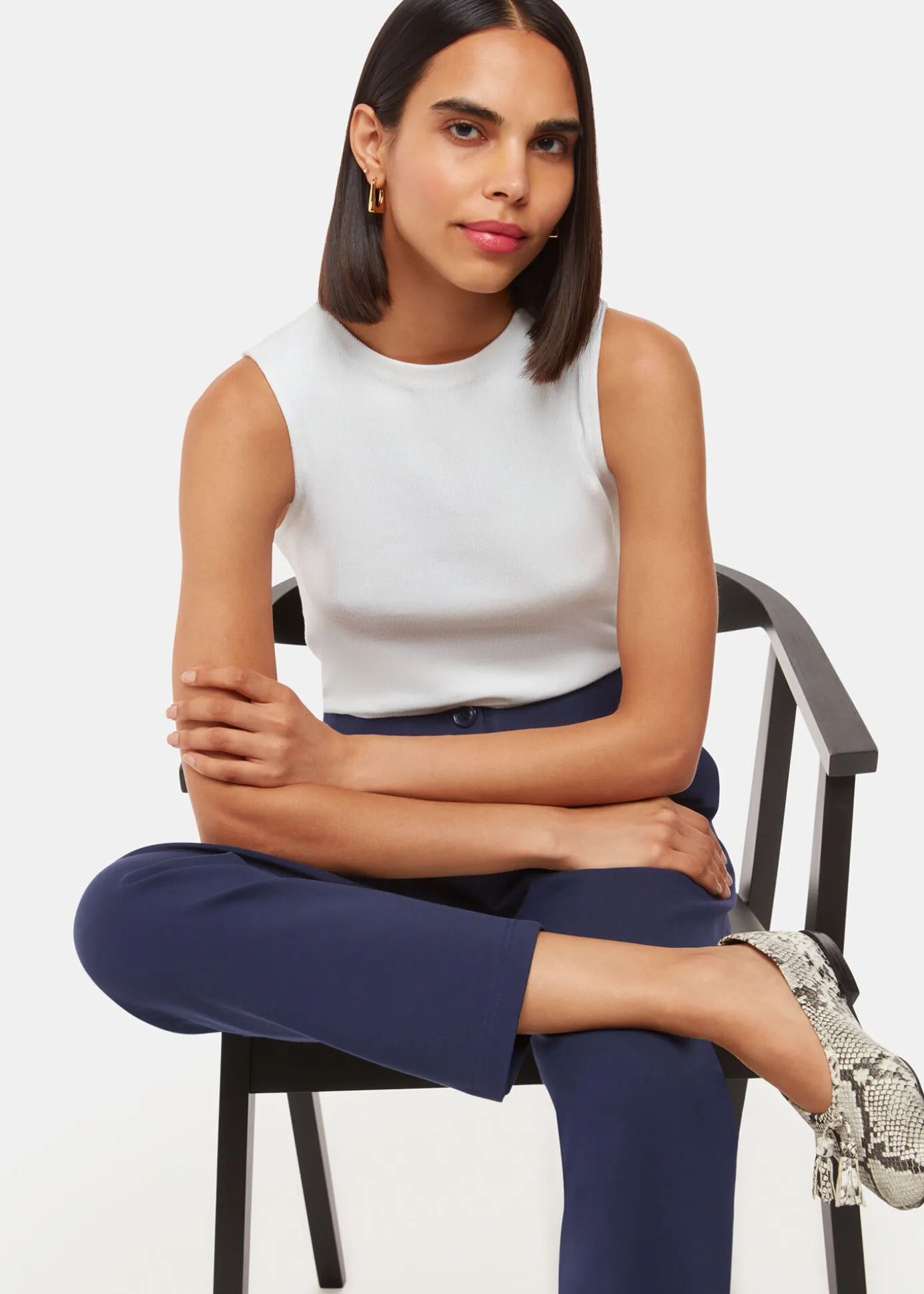 Navy Lila Ponte Trouser