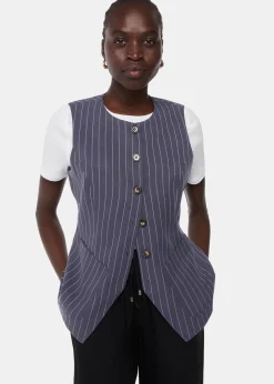 Navy Lottie Pinstripe Waistcoat