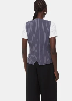 Navy Lottie Pinstripe Waistcoat