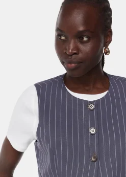 Navy Lottie Pinstripe Waistcoat