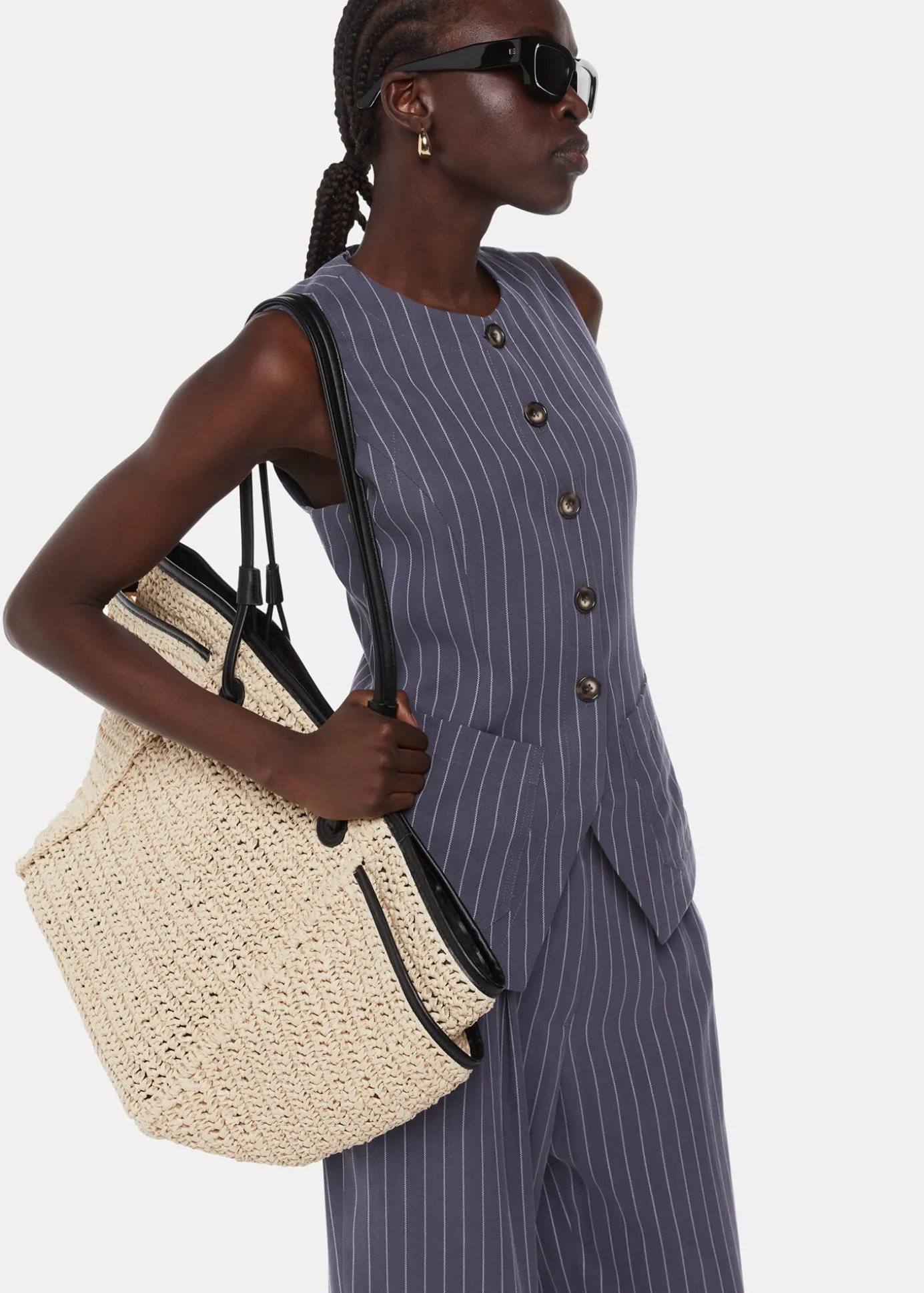 Navy Lottie Pinstripe Waistcoat
