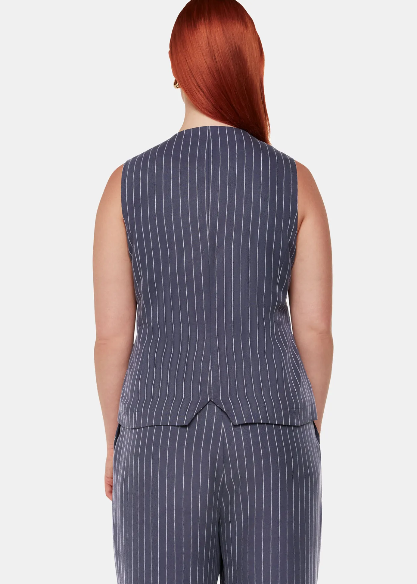 Navy Lottie Pinstripe Waistcoat