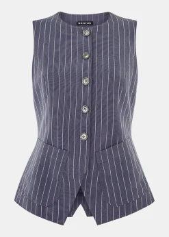 Navy Lottie Pinstripe Waistcoat