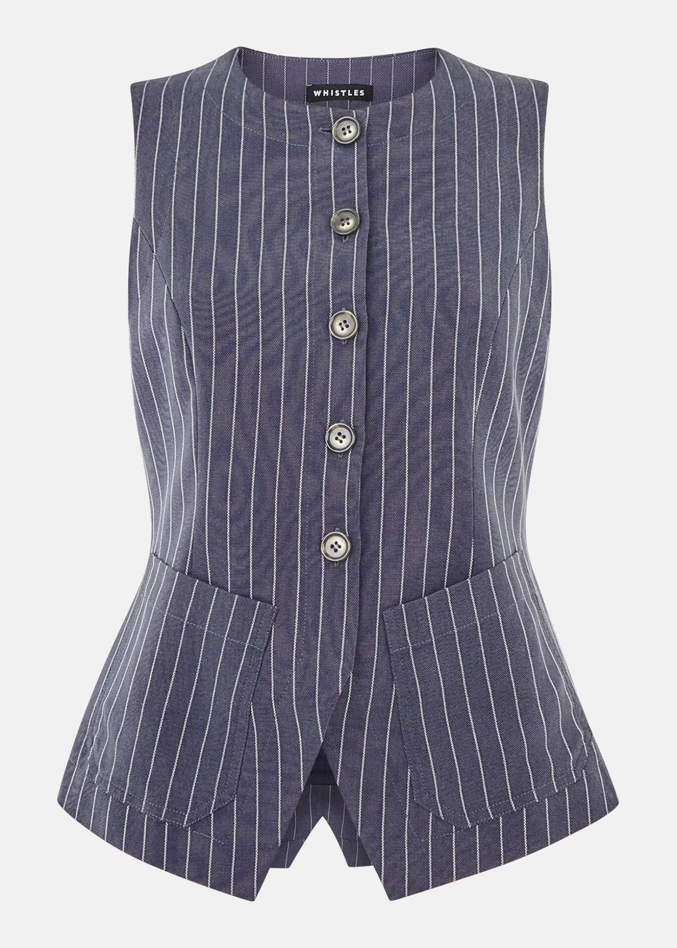 Navy Lottie Pinstripe Waistcoat