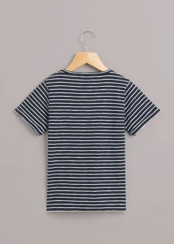 Navy Monster Embroidered T Shirt
