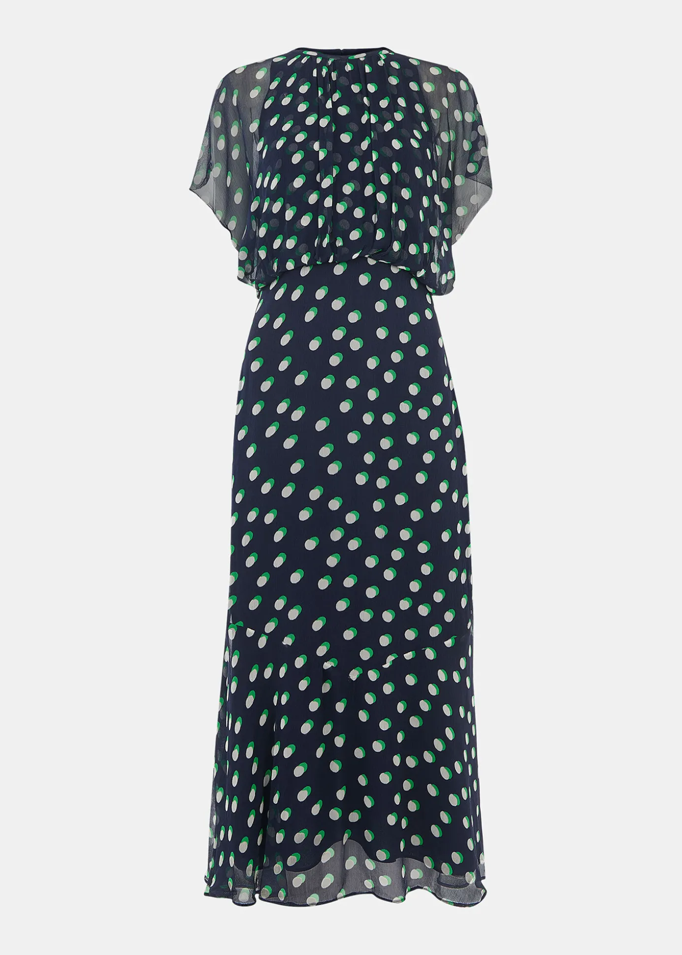 Navy Moon Spot Print Midi Dress