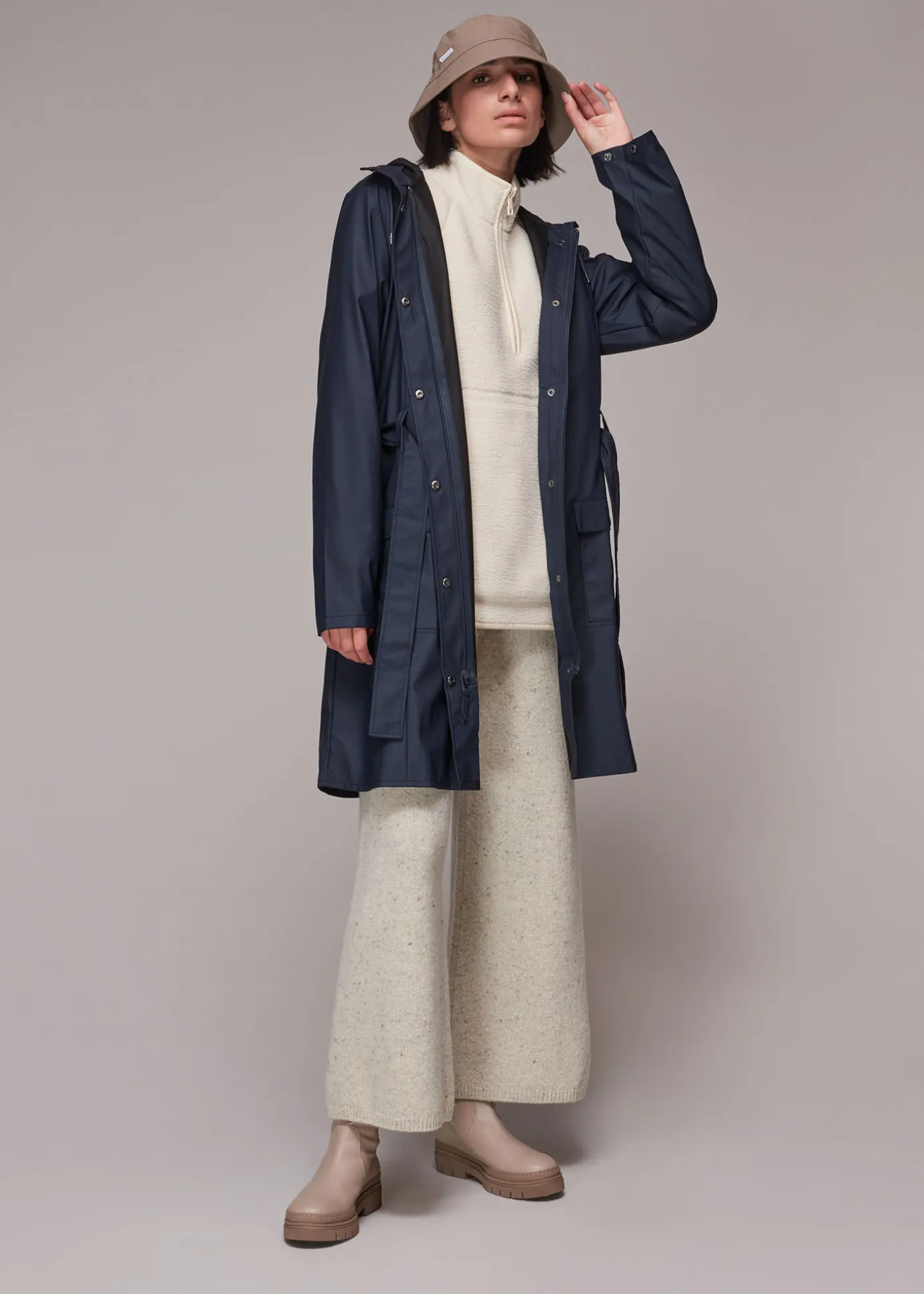 Navy Rains Curve Jacket
