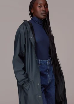 Navy Rains Long Jacket