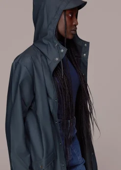 Navy Rains Long Jacket