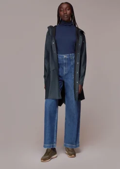 Navy Rains Long Jacket