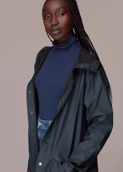 Navy Rains Long Jacket
