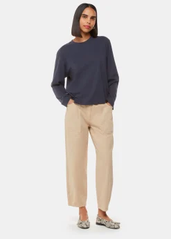 Navy Relaxed Long Sleeve Tee