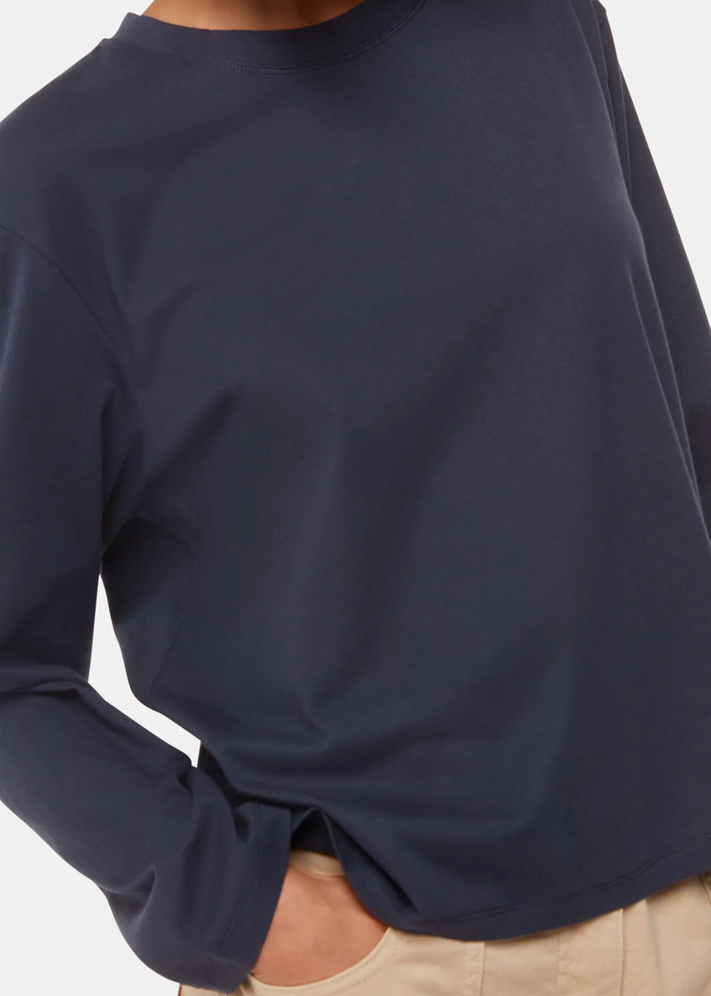 Navy Relaxed Long Sleeve Tee