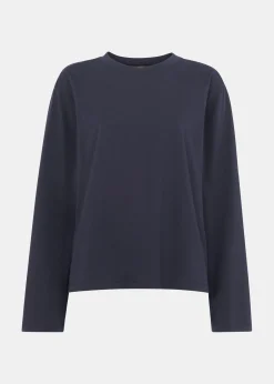 Navy Relaxed Long Sleeve Tee