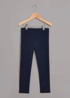 Navy Ribbed Legging