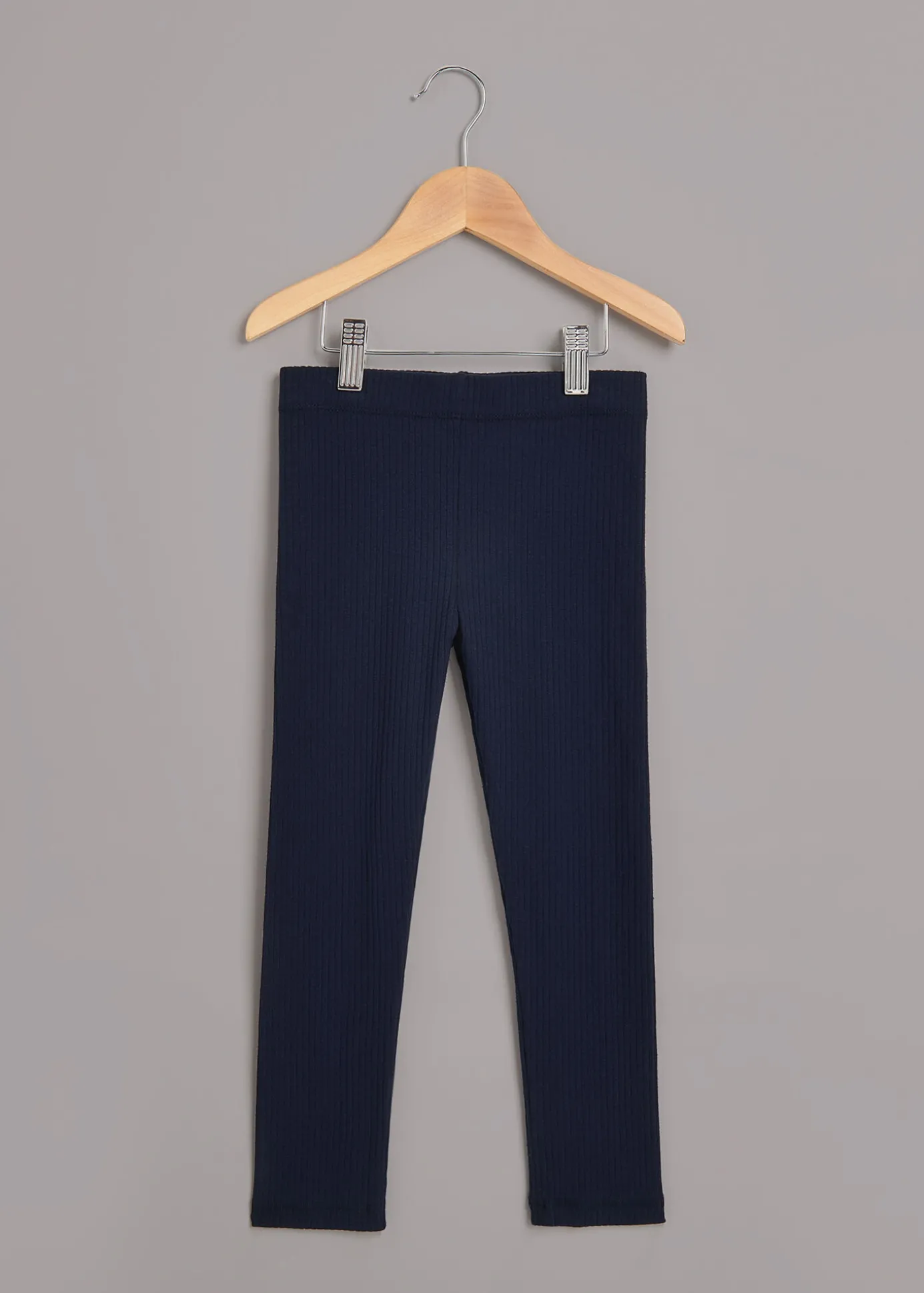 Navy Ribbed Legging
