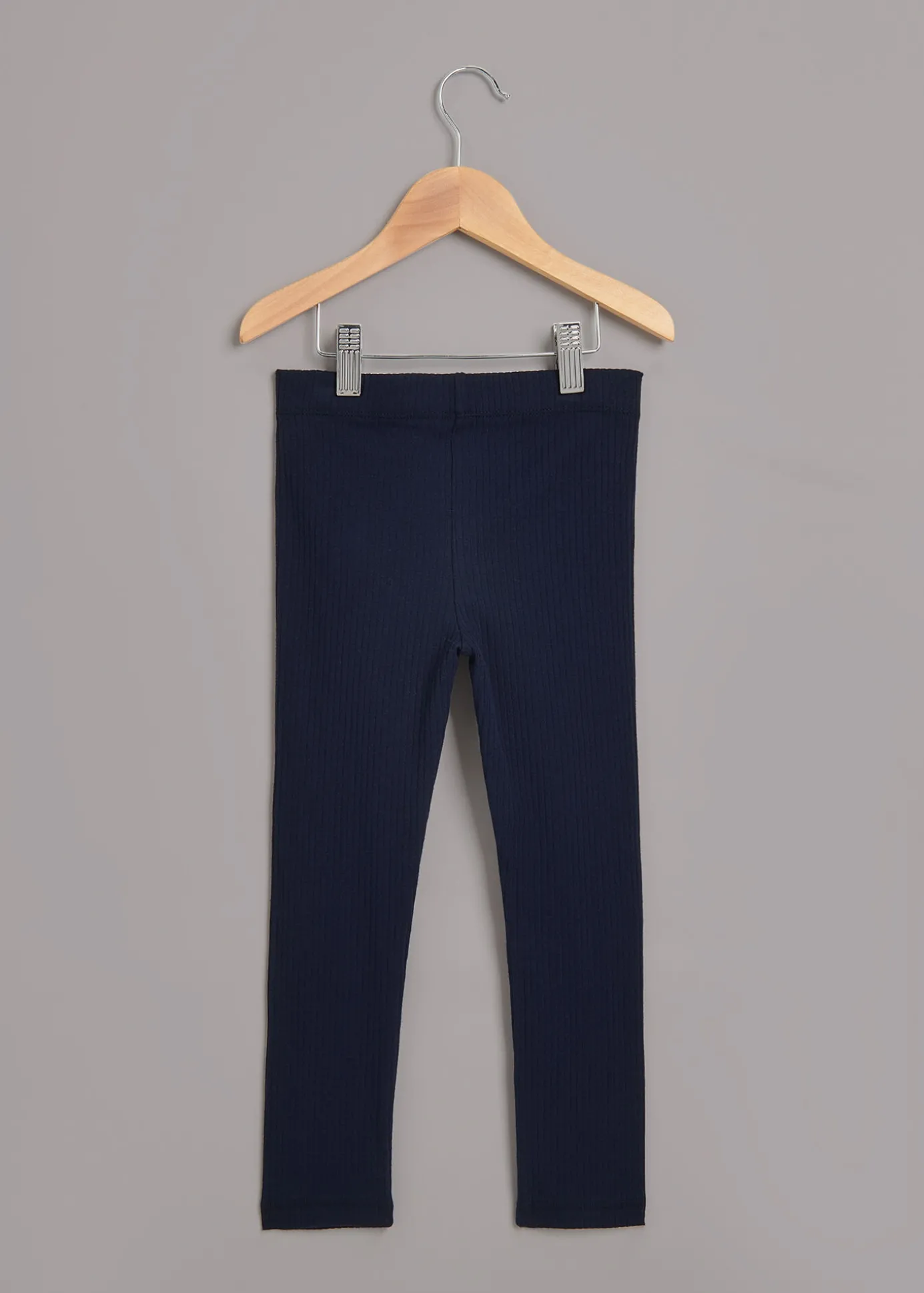 Navy Ribbed Legging