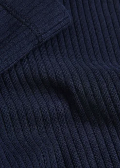 Navy Ribbed Legging
