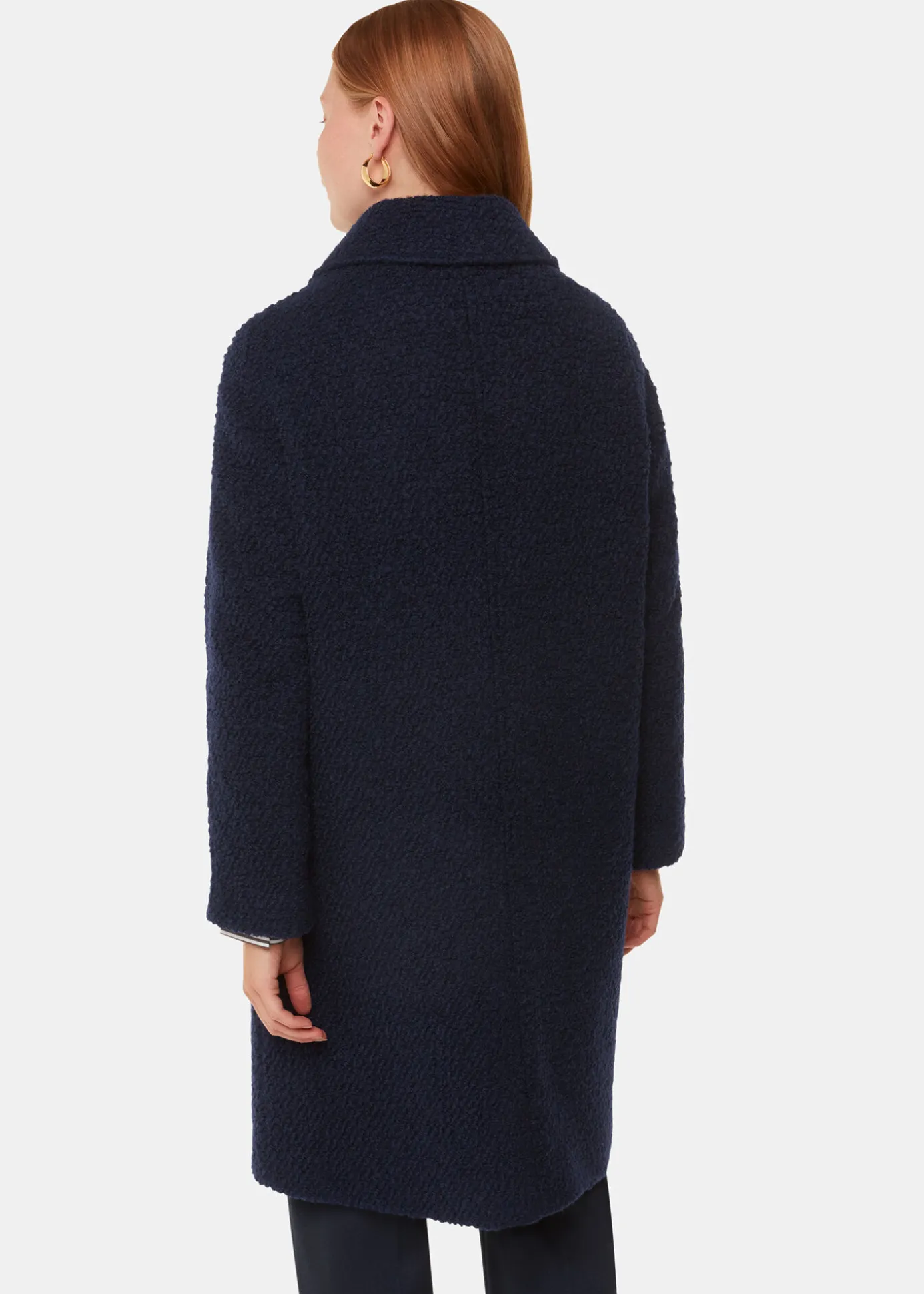Navy Romy Boucle Coat