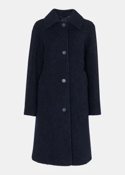 Navy Romy Boucle Coat