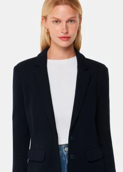 Navy Slim Jersey Jacket