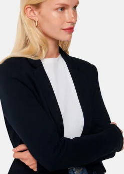 Navy Slim Jersey Jacket