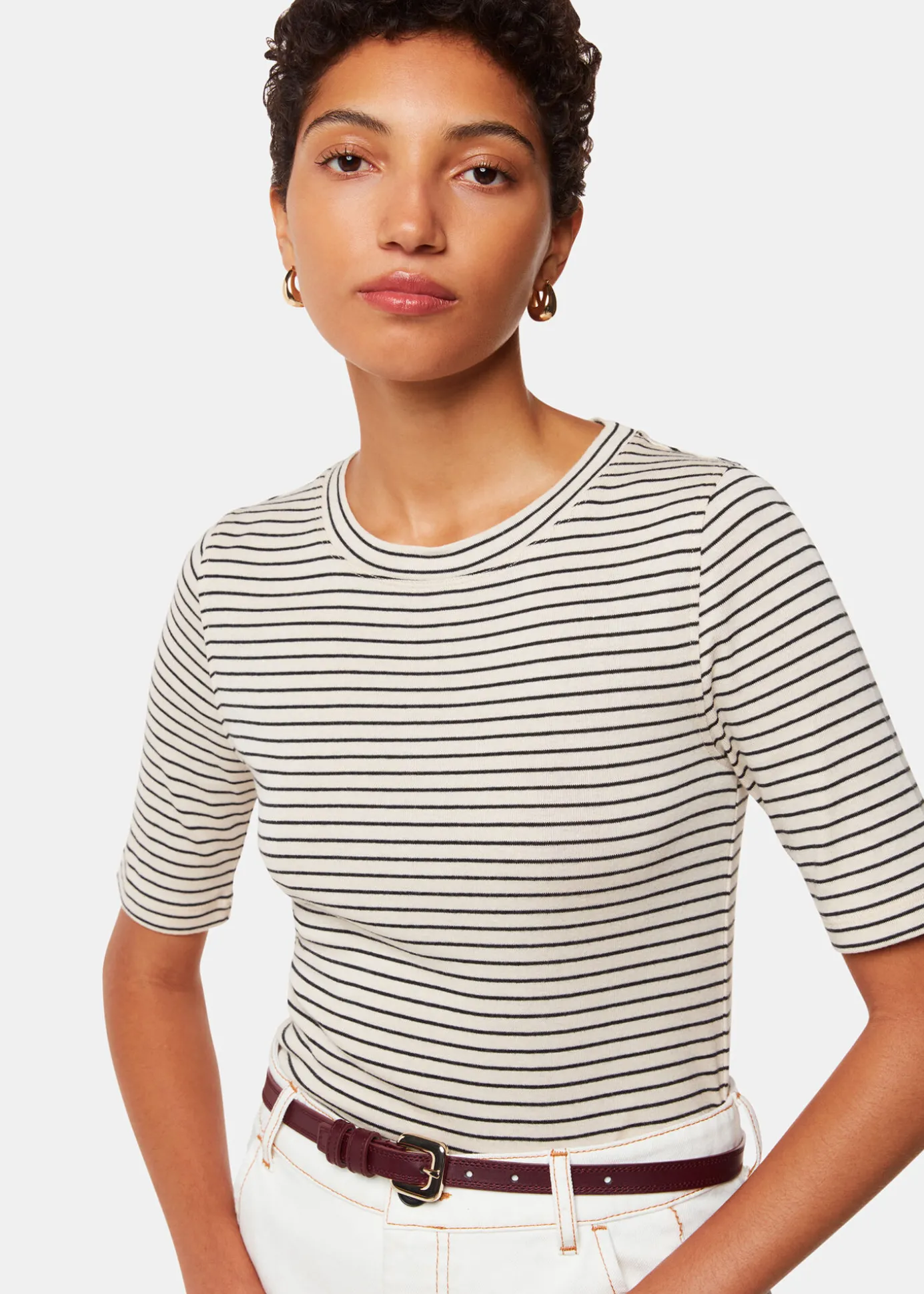 Navy Slim Stripe T-Shirt