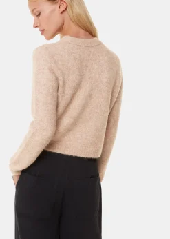 Neutral Alpaca Mix Fluffy Knit