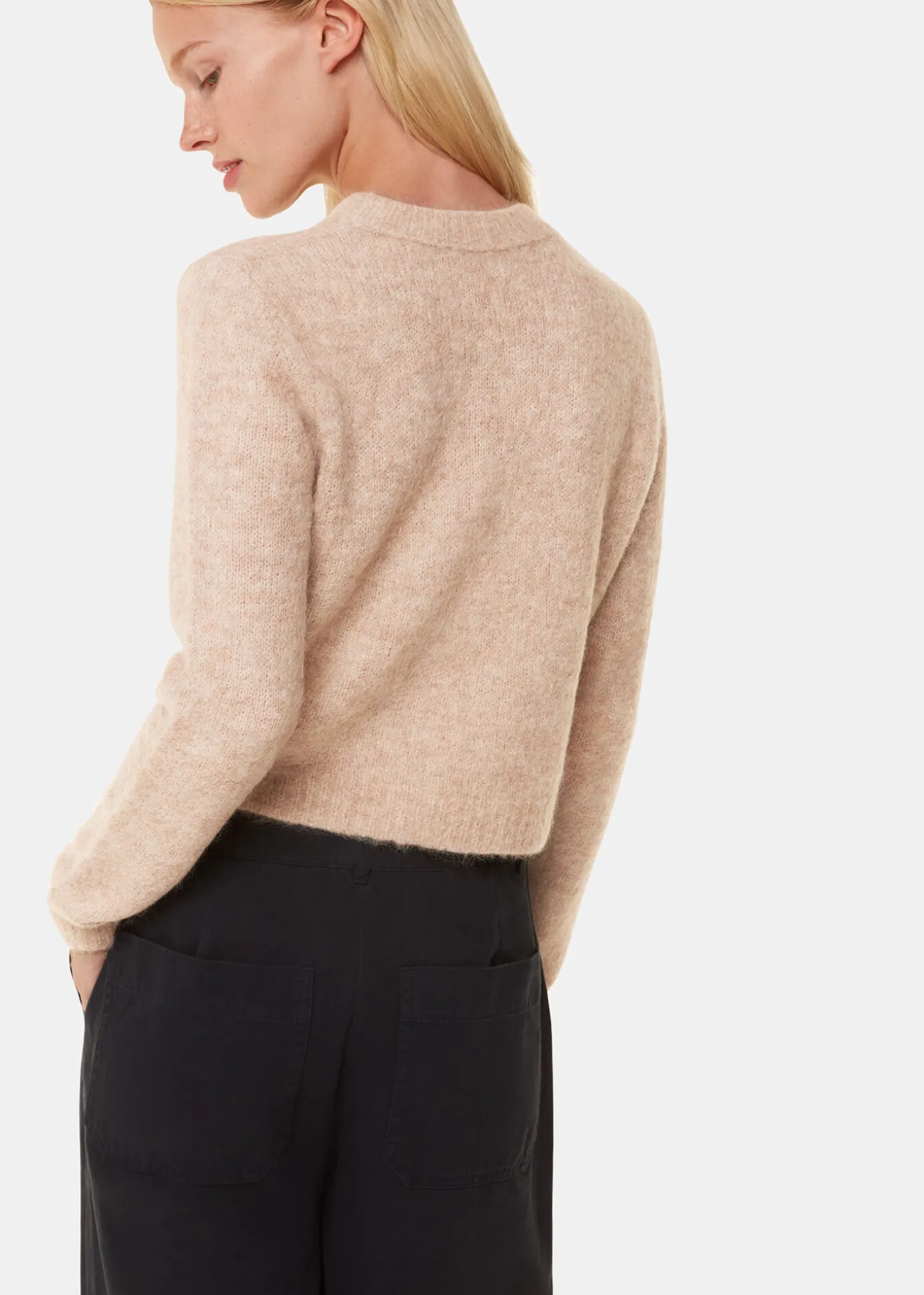 Neutral Alpaca Mix Fluffy Knit