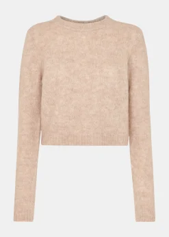 Neutral Alpaca Mix Fluffy Knit