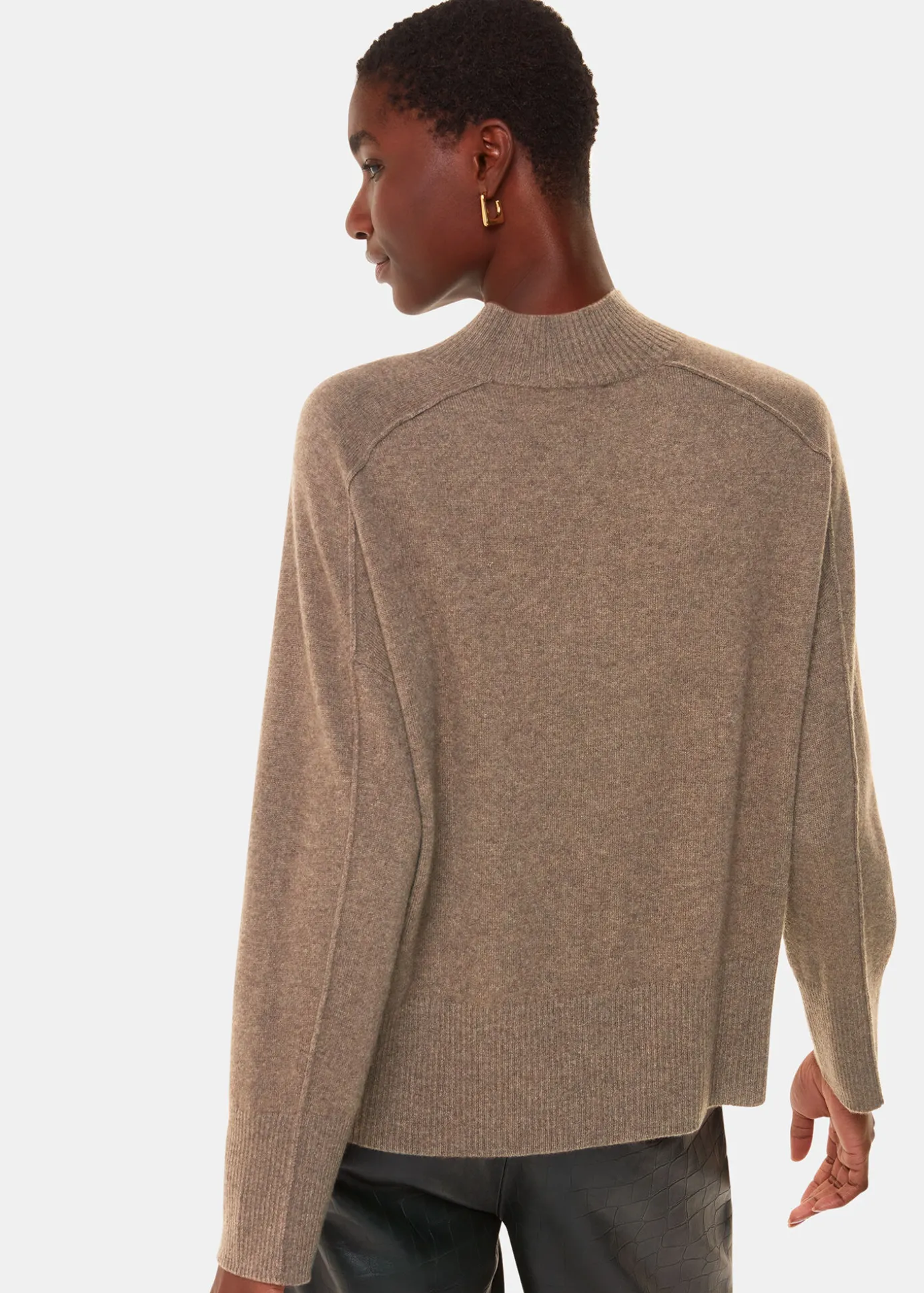 Neutral Cashmere V Neck Knit