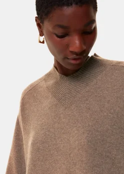 Neutral Cashmere V Neck Knit