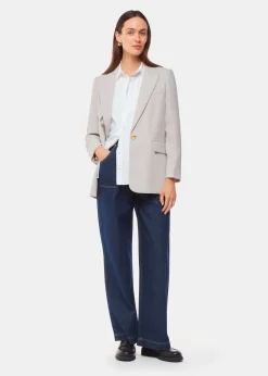 Neutral Crepe Boyfriend Blazer
