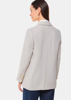 Neutral Crepe Boyfriend Blazer