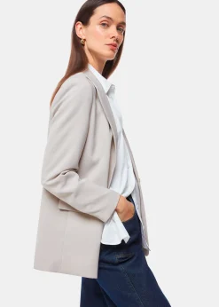 Neutral Crepe Boyfriend Blazer