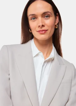 Neutral Crepe Boyfriend Blazer