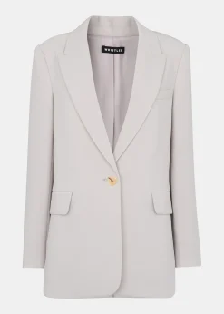 Neutral Crepe Boyfriend Blazer