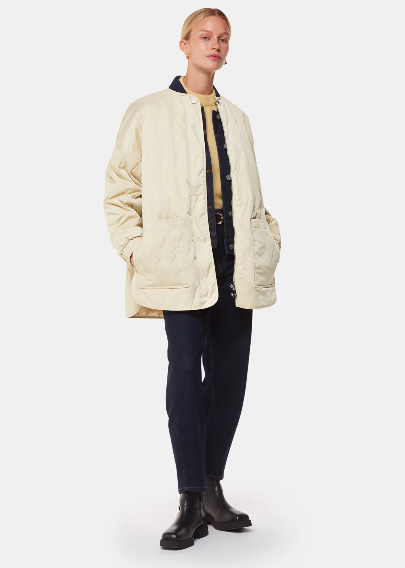 Neutral Esther Quilted Coat