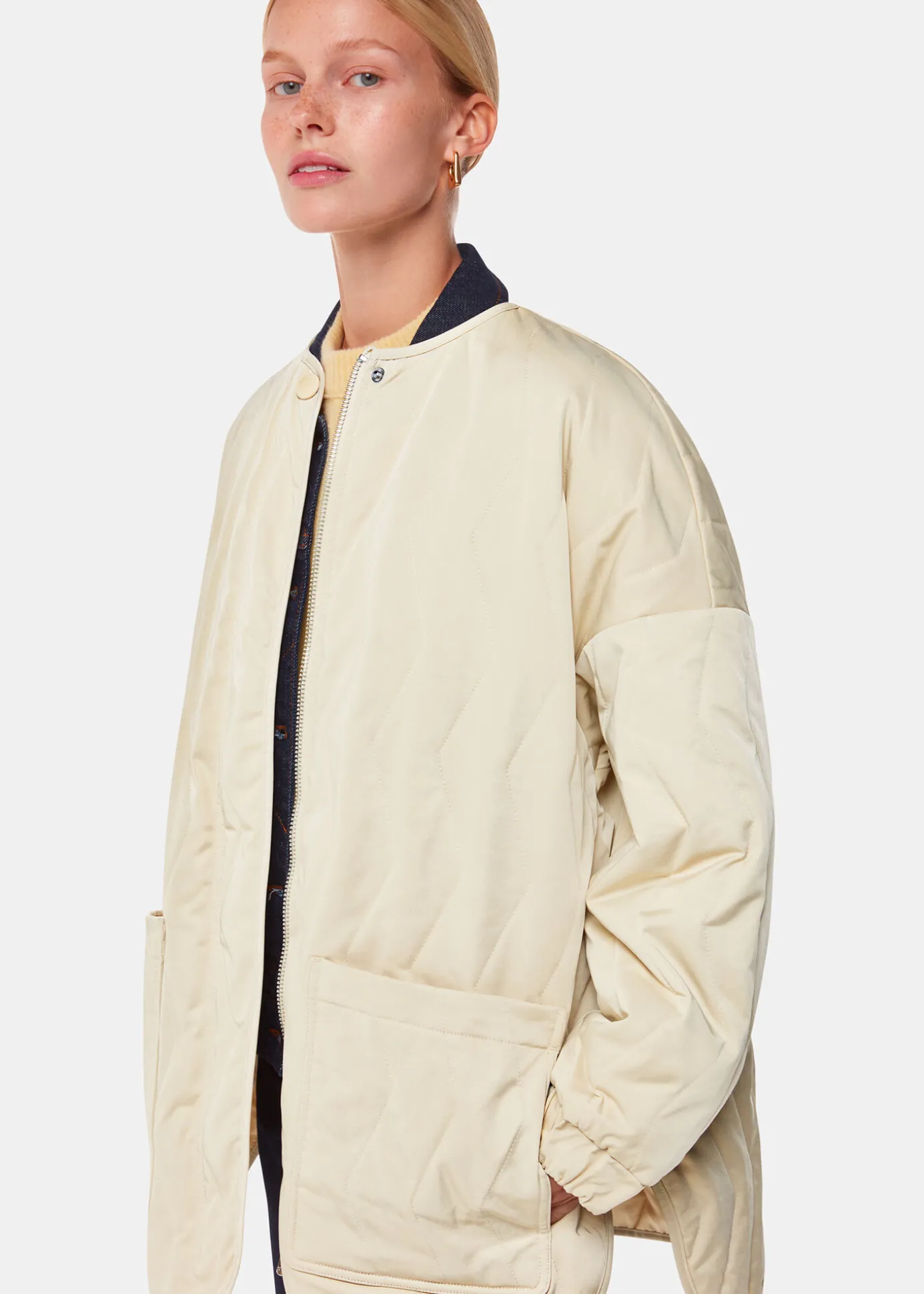Neutral Esther Quilted Coat