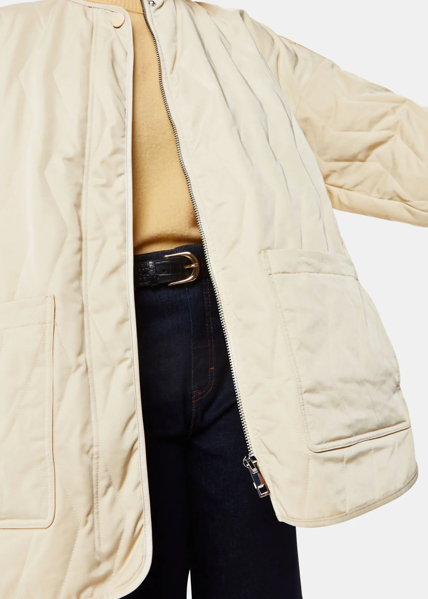 Neutral Esther Quilted Coat