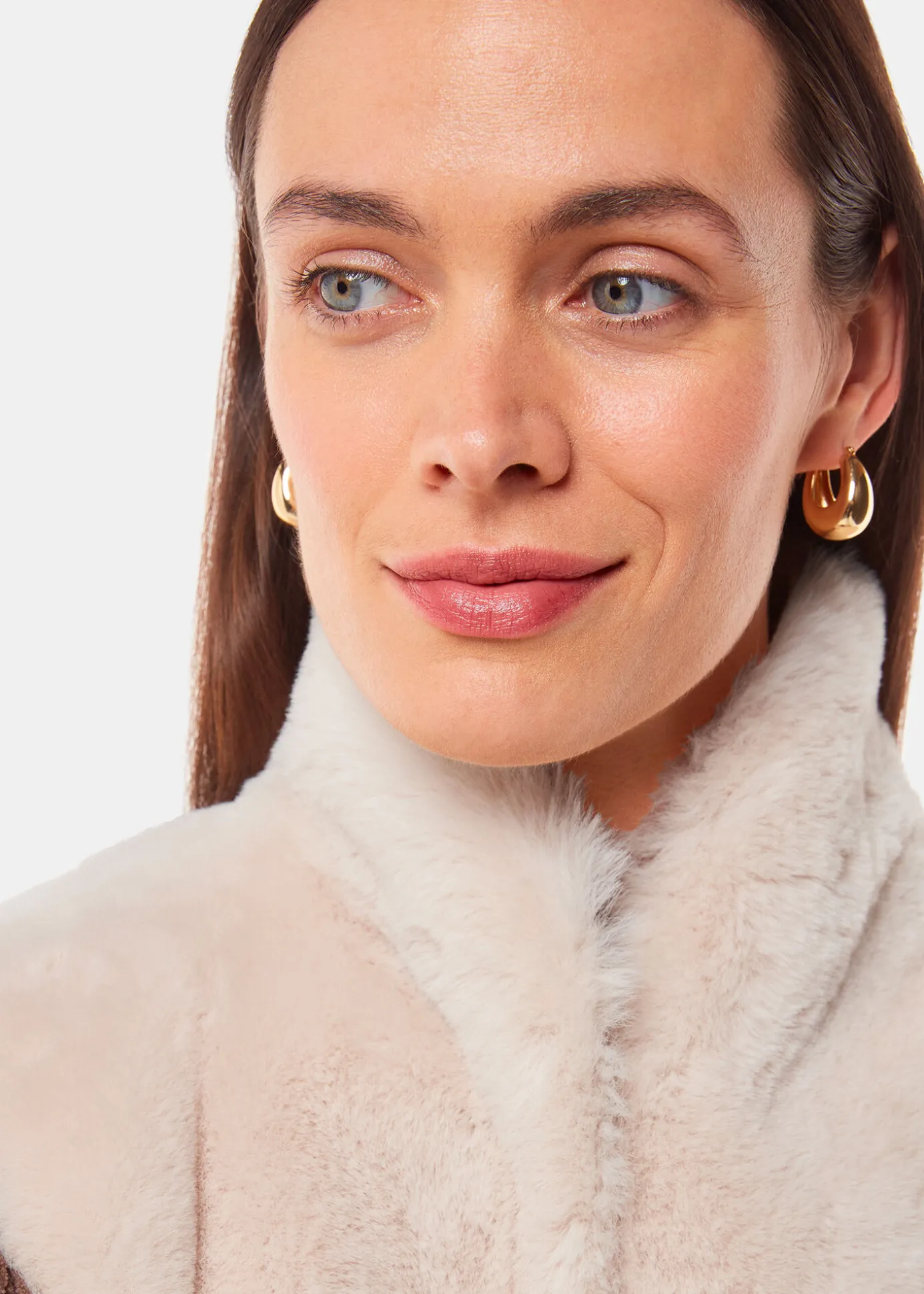 Neutral Faux Fur Gilet