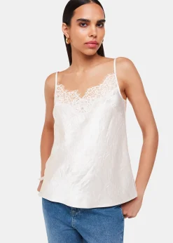 Neutral Lace Trim Cami Top